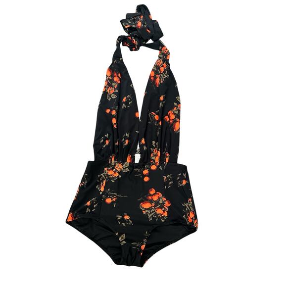 COCOSHIP Other - COCOSHIP Retro One Piece Halter Backless High Waist Pin Up Swimsuit Sz 14, NWT